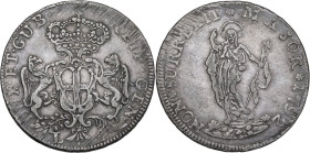 Genova. Dogi Biennali (1528-1797), III fase (1637-1797). Da 4 lire 1792. CNI 11/13; MIR (Piem. Sard. Lig. Cors.) 312/1. AG. 16.50 g. 36.00 mm. Patina ...