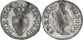 Genova. Dogi Biennali (1528-1797), III fase (1637-1797). Da 8 denari 1796. CNI 16/19; MIR (Piem. Sard. Lig. Cors.) 354/2. MI. 0.82 g. 14.00 mm. SPL.