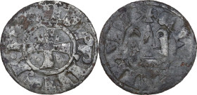Limosano. Durante la rivolta dei Baroni (fine XV sec.). Denaro tornese. CNI -; Ruotolo -; Cf. D'Andrea-Andreani pp. 342-345; Cf. MIR (Italia merid.) 4...