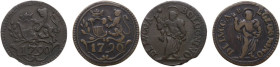 Lucca. Repubblica (1369-1799). Lotto di due (2) monete da un bolognino 1790. CNI 868/9; MIR (Toscana, zecche) 231/2. MI.