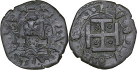 Napoli. Carlo V d'Asburgo (1516-1556). Cavallo. P/R 47; MIR (Napoli) 156. AE. 1.96 g. 17.00 mm. BB.