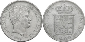 Napoli. Ferdinando II di Borbone (1830-1859). 120 grana o piastra 1836. P/R 61; MIR (Napoli) 500/1. AG. 27.47 g. 37.00 mm. BB+.