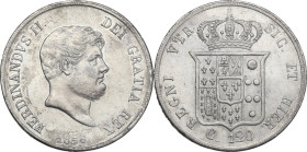 Napoli. Ferdinando II di Borbone (1830-1859). 120 grana o piastra 1856. P/R 85; MIR (Napoli) 503/5. AG. 27.45 g. 37.00 mm. Superfici lucenti. Leggera ...