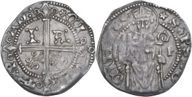 Padova. Jacopo II da Carrara (1345-1350). Carrarino da 2 soldi. CNI 1/20; MIR (Triv., Istria, Dalm. ed Alb.) 211/2. AG. 1.09 g. 18.00 mm. Lettera P al...