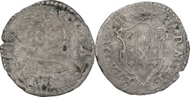 Parma. Ottavio Farnese (1547-1586). Parpagliola. CNI 141/148; MIR (Emilia) 943/1. MI. 1.46 g. 22.00 mm. NC. Segni. MB+/qBB.