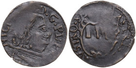 Piombino. Niccolò Ludovisi (1634-1665). Quattrino con volto a destra. CNI 34/70; MIR (Toscana, zecche) 370/3. CU. 0.59 g. 15.50 mm. Inusuale ritratto ...