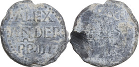 Roma. Alessandro III (1159-1181), Orlando Bandinelli da Siena. Bolla. Ser. 1. PB. 47.48 g. 36.00 mm. RRR. Antico colpo al diritto. Rarissima. qBB/BB.