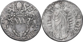 Roma. Gregorio XV (1621-1623) Alessandro Ludovisi. Testone. CNI 77; M. 15; Berm. 1648. AG. 8.33 g. 27.00 mm. Tosato. qBB.
