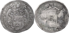 Roma. Urbano VIII (1623-1644) Maffeo Barberini. Testone 1625 A. II. CNI 38/41; M. 49 II; Berm. 1717. AG. 9.36 g. 31.00 mm. qBB/BB.