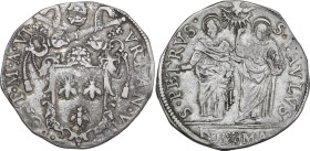 Roma. Urbano VIII (1623-1644) Maffeo Barberini. Testone A. VI. CNI 260/279; M. 62; Berm. 1723. AG. 9.55 g. 28.50 mm. qBB/BB.