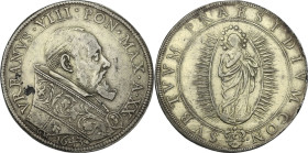 Roma. Urbano VIII (1623-1644), Maffeo Barberini. Piastra 1643 A. XX. CNI 537; M. 31; Berm. 1710. AG. 29.03 g. 40.50 mm. R. Conio ad opera di Gaspare M...
