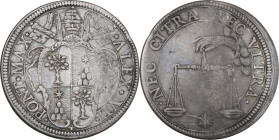 Roma. Alessandro VII (1655-1657), Fabio Chigi. Testone. CNI 18; M. 9; Berm. 1902. AG. 9.34 g. 31.00 mm. R. qBB.
