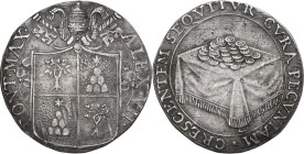 Roma. Alessandro VII (1655-1657), Fabio Chigi. Giulio. CNI 23/25; M. 13; Berm. 1903. AG. 2.42 g. 22.00 mm. R. Tosato. qBB/BB.