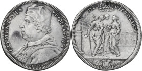 Roma. Clemente XI (1700-1721), Giovanni Francesco Albani. Testone A. VI. CNI 77; M. 64; Berm. 2397. AG. 8.87 g. 31.50 mm. R. Appiccagnolo rimosso. MB+...