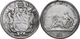 Roma. Clemente XII (1730-1740), Lorenzo Corsini. Testone 1736. CNI 104; M. 23; Berm. 2621. AG. 8.23 g. 31.00 mm. R. Appiccagnolo rimosso. BB/qBB.