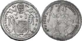 Roma. Pio VI (1775-1799), Giovanni Angelo Braschi. Giulio 1784 A. X. CNI 143; M. 42b; Berm. 2966. AG. 5.22 g. 25.50 mm. Di ottima conservazione per il...