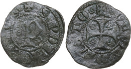 Spoleto. Repubblica (sec. XIV-XV). Sestino. CNI tav. XVI, 6. MI. 1.08 g. 18.00 mm. R. qBB.