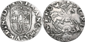 Urbino. Francesco Maria I della Rovere (1508-1538). Grosso. CNI tav. XXVII, 29; Cav. 65. AG. 1.65 g. 23.00 mm. R. Raro. Tosato. BB+.