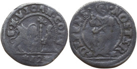Venezia. Giovanni I Corner (1625-1629). Soldo da 12 Bagattini. CNI tav. VIII, 4; Paol. 16. MI. 1.40 g. 22.00 mm. qBB.