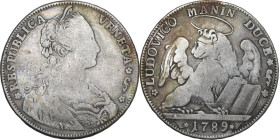 Venezia. Ludovico Manin (1789-1797). Tallero per il levante 1794. CNI tav. XXXVII, 1; Paol. 35. AG. 27.54 g. 41.00 mm. R. MB.