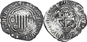Villa Di Chiesa. Pietro IV d'Aragona (1336-1387). Alfonsino. CNI 1/3 (reale); MIR (Piem. Sard. Lig. Cors.) 115. AG. 2.30 g. 25.00 mm. NC. Incrostazion...