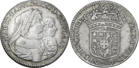 Vittorio Amedeo II (1675-1730) con la reggenza della Madre (1675-1680). Lira 1676. MIR (Savoia) 838b; Biaggi 709a; Simonetti 6. AG. 6.08 g. 27.00 mm. ...