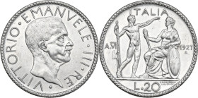 Vittorio Emanuele III (1900-1943). 20 lire 1927 A. VI. Pag. (decimali) 672; MIR (Savoia) 1128b. AG. 14.92 g. 35.50 mm. Bel BB+/qSPL.