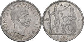 Vittorio Emanuele III (1900-1943). 20 lire 1928 A. VI. Pag. (decimali) 673; MIR (Savoia) 1128c. AG. 14.96 g. 35.00 mm. NC. Patina riposata. BB+.