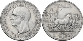 Regno di Italia. Vittorio Emanuele III (1900-1943). 20 lire 1936. Pag. (decimali) 681; MIR (Savoia) 1130a. AG. 20.00 g. 35.50 mm. R. Minimi segnetti. ...