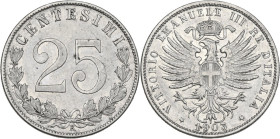 Vittorio Emanuele III (1900-1943). 25 centesimi 1903. Pag. (decimali) 828; MIR (Savoia) 1152b. NI. 3.92 g. 21.50 mm. R. BB+.