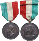 Umberto I (1878-1900). Medaglia 1884 a ricordo del pellegrinaggio Nazionale alla Tomba di Re Vittorio Emanuele II. D/ VITTORIO EMANVELE II PADRE DELLA...
