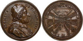 Clemente XI (1700-1721), Giovanni Francesco Albani. Medaglia annuale, A. IV. D/ CLEMENS XIP M AN IIII. Busto a destra con camauro, mozzetta e stola. R...