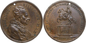 Benedetto XIII (1724-1730) Pietro Francesco Orsini. Medaglia straordinaria 1725 a ricordo dell'inaugurazione del monumento di Carlo Magno. D/ BENEDICT...