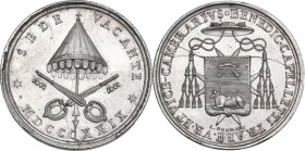 Sede Vacante (1829). Medaglia emessa dal Governatore di Roma e Vice Camerlengo Monsignore Bendetto Cappelletti. D/ *BENEDIC. CAPELLETTI PRAEF. VR. ET ...