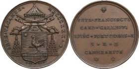 Sede Vacante (1830-1831). Medaglia emessa dal Cardinale Camerlengo Pier Francesco Galleffi. D/ SEDE. VACANTE. MDCCCXXX. Lo Stemma del Cardinal Galeffi...