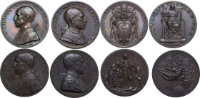 Pio XII (1939-1958). Lotto di quattro (4) medaglie annuali, AN I-IV in Confezione originale con stemma del Pontefice.