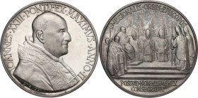 Giovanni XXIII (1959-1963), Angelo Roncalli. Medaglia annuale A. II. D/ IOANNES. XXIII. PONTIFEX. MAXIMVS. ANNO. II. Busto a destra con berrettino moz...