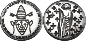 Paolo VI (1963-1678), Giovanni Battista Montini. Medaglia straordinaria 1969 per la visita del Pontefice in Uganda. D/ PAVLVS VI UGANDAM PETENS AFRIAC...