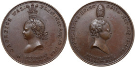 Giorgio III d'Inghilterra (1760-1820). Medaglia per la nascita dei due eredi: Giorgio IV (1762-1830), re di Hannover, Gran Bretagna e Irlanda e Federi...