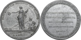Leopoldo II (1790-1792). Medaglia 1791 per la restituzione dei feudi lombardi. D/ PROV RESTITVTA RESCRIPTO OPT PRINCIPIS. L'allegoria della Provvidenz...