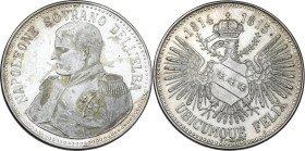 Napoleone I (1804-1814). Medaglia celebrativa a ricordo di Napoleone. D/ NAPOLEONE SOVRANO DELL'ELBA. Busto a sinistra. R/ 1814-1815. Stemma dell'Isol...