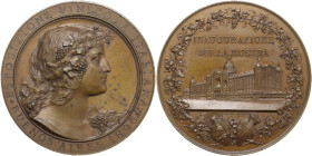 Esposizione Vinicola Italiana. Medaglia 1896 per l'inaugurazione della mostra a Buenos Aires. AE. 47.00 mm. Piccole ossidazioni nel campo al diritto. ...