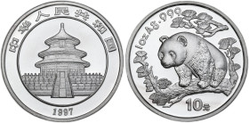 China. AR 10 Yuan 1997, Panda. AR. 31.10 g. 40.00 mm. MS.