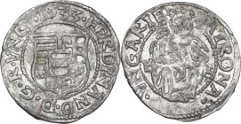 Hungary. Ferdinand I (1526-1564). AR Denar, Kremnitz mint, 1533 K - B. Huszár 935. AR. 0.55 g. 16.50 mm. VF.
