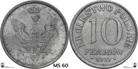 Poland. Kingdom of Poland (1916-1918). 10 fenigow 1917 FF. KM Y 6. FE. 3.58 g. 20.00 mm. Encapsulated by Classical Coin Grading MS 60.