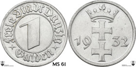 Poland. Danzig Free City (1920-1933). Gulden 1932. KM 154. NI. 5.03 g. 23.00 mm. Encapsulated by Classical Coin Grading MS 61.