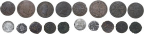 Spain. Lot of nine (9) coins to be sorted including two (2) AR examples. AR, AE.