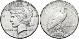 USA. AR Peace Dollar, 1926 S, San Francisco mint. KM 150. AR. 26.83 g. 38.00 mm. XF.