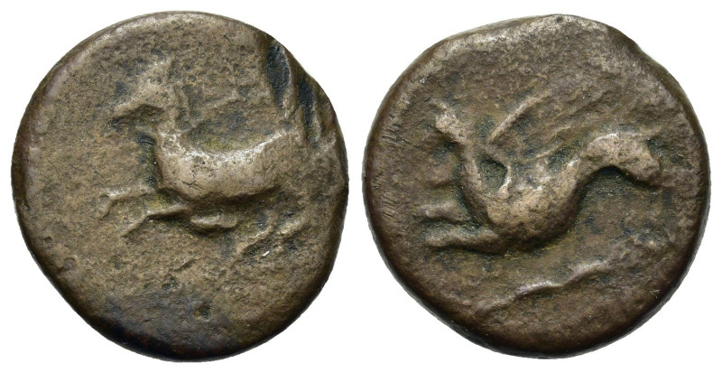 Sicily, "Kainon", c. 360-340 BC. Æ (19,3mm, 7.2g). Griffin springing l. R/ Horse...