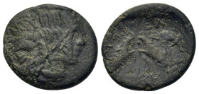 Macedon, Amphipolis, c. 187-168/7 BC. Æ (20,2mm, 6.8g). Laureate head of Apollo r. R/ Two rampant goats. Cf. SNG ANS 114-7; HGC 3.1, 421.